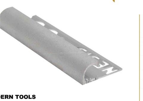 Tile Trim Aluminium Brushed Silver Round Edge – 9mm, 10mm, 12mm X 2.4M