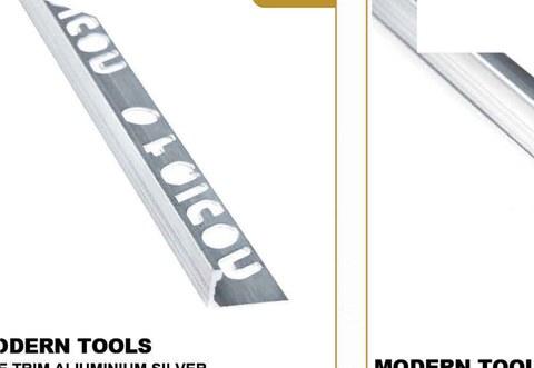 Tile Trim Aluminium Silver Flat Edge – 9mm, 12mm X 2.4M