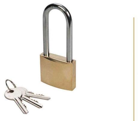 Padlock Eco Brass Plated Long Shackle 32mm, 38mm, 50mm, 63mm