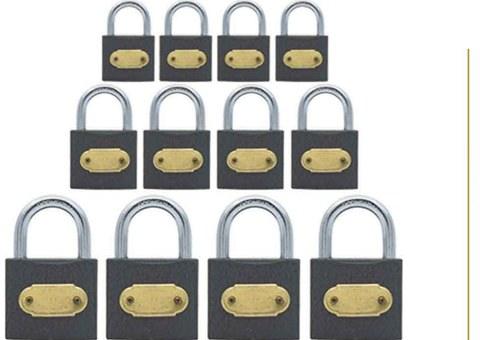 Padlock Eco Iron 12 Piece, 4 X 25mm, 4 X 32mm, 4 X 38mm