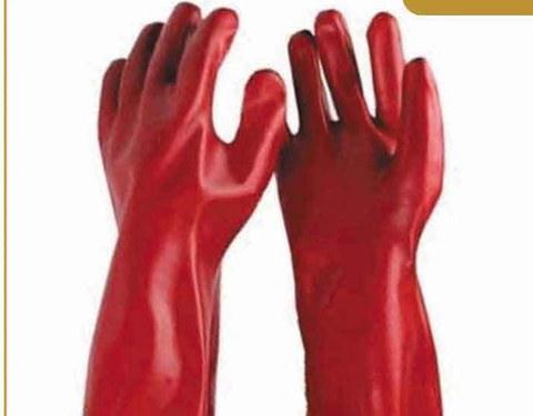 Glove Red PVC Long 350mm