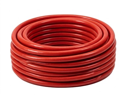 Coil of red polycop pipe